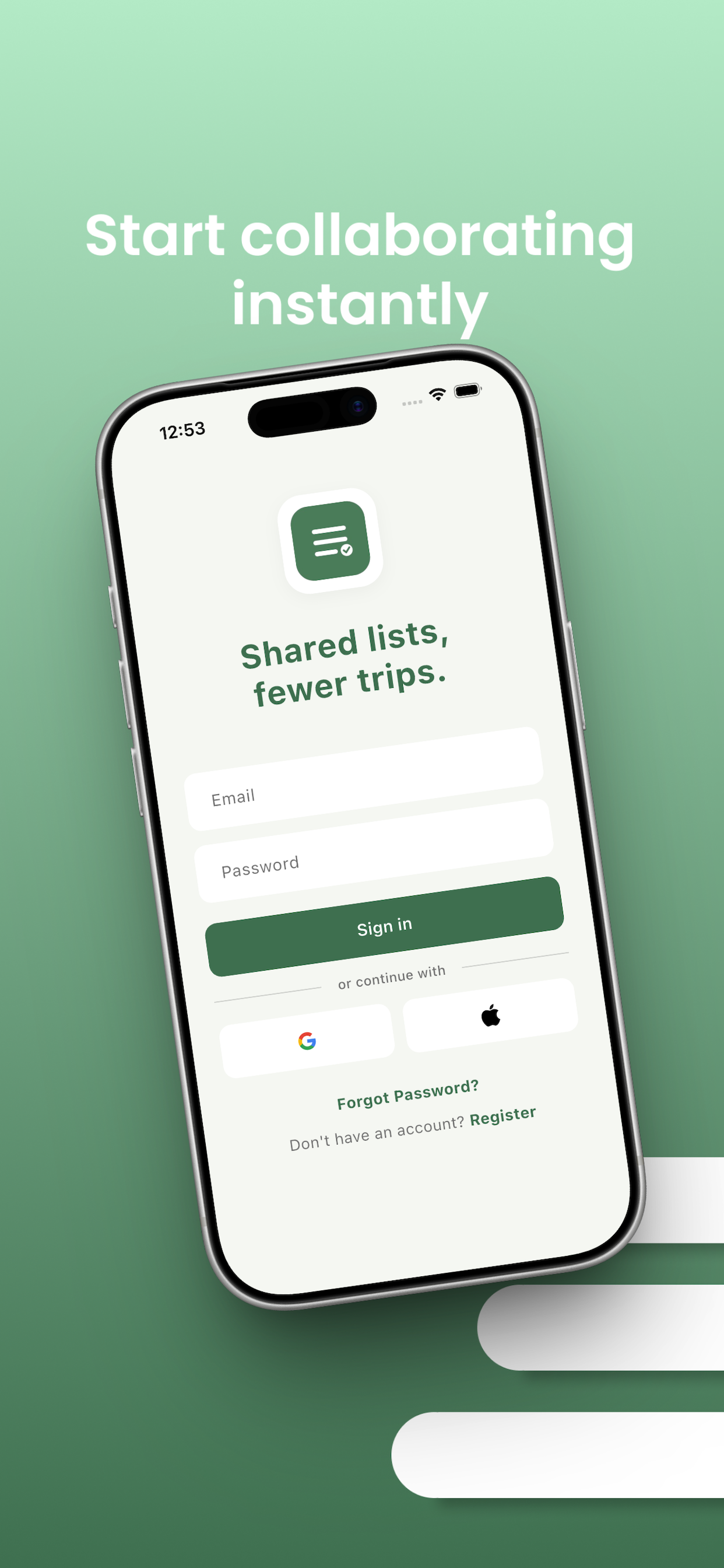 DoIt sign-in screen on iPhone